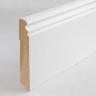 Produktbild von Sockelleiste Berliner Profil Hamburger Leiste 19 x 115 x 2500 mm Weiß MDF-Kern foliert Fußleiste Klassisch by PROVISTON 62.5 Meter | 25 Stück