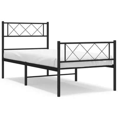 Obrázek produktu pro Postel s čelem a nohou kovová 75x190 cm