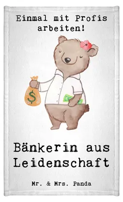 Produktbild von Mr. & Mrs. Panda handtuch baumwolle Bänkerin Leidenschaft - Weiß - Geschenk, Spruch, Gästetuch, Bankangestellte, Baumwollhandtuch, gäste wc, Lustig, Beruf, Ausbildung