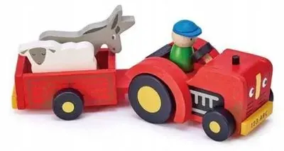 Produktbild von Tender Leaf Toys Holz Traktor mit Anhänger TL8351