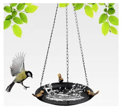 Produktbild von Vogelbad für den Garten - Wetterfeste Wasserschale als Futterstelle und Dekoration für Balkon, Terrasse und Rasen