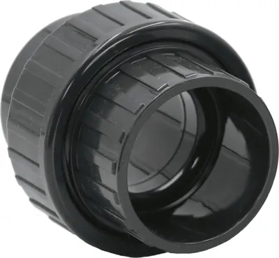 Produktbild von HAF 1x PVC Fittings Verschraubung mit 63mm | Klebemuffe x Klebemuffe | Adapter aus grauem PVC-U | PN16 für Rohr, Poolverrohrung, Rohrleitung & Teich