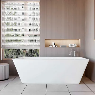 Produktbild von AICA freistehende Badewanne 170x80cm Rechteckige Acrylwannen inkl.Ab-/Überlauf.Vorinstalliertes Zubehör