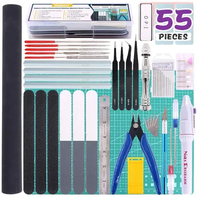 Obrázek produktu pro Sada 55 kusů základních nástrojů pro modeláře – profesionální nástroje pro modelářství