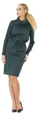 Produktbild von Elegantes Kleid mit Schalkragen; Dunkelgrün M/38