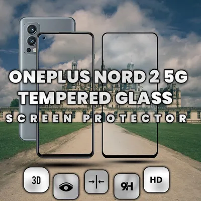 Produktbild von 1-Pack OnePlus Nord 2 5G Displayschutzfolie - Gehärtetes Glas 9H - Super Qualität 3D