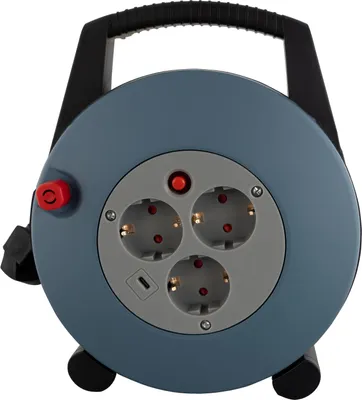 Produktbild von REV Kabelbox H05VV3G1,5, 3-fach, 1x USB-C, schwarz/grau, 10 m