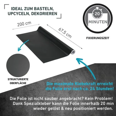 Produktbild von Klebefolie Unimatt schwarz - 67,5x200cm