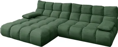 Produktbild von KAWOLA Sofa VIVIEN Ecksofa Velvet smaragd Longchair links