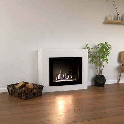 Produktbild von GLOW FIRE Ethanol Kamin 'Alta ' | Ethanolofen in weiss mit 3 Std. Brenndauer und 2 KW Heizleistung | BxHxT: 114,2x98,5x29,8 cm