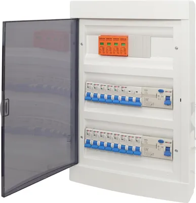 Produktbild von Unterverteilung Sicherungskasten Aufputz 36 Module 2xFI Schalter LS Schalter  Überspannungsschutz