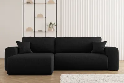 Zdjęcie produktu dla Sofa w kształcie L CAPRI narożnik, tkanina Verita, Czarny Lewostronny