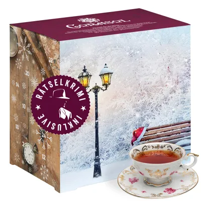 Produktbild von Corasol Krimi & Tee Adventskalender Entführung im Hyde Park (2. Fall) mit 24 losen Tees & Rätsel-Krimi (228 g)