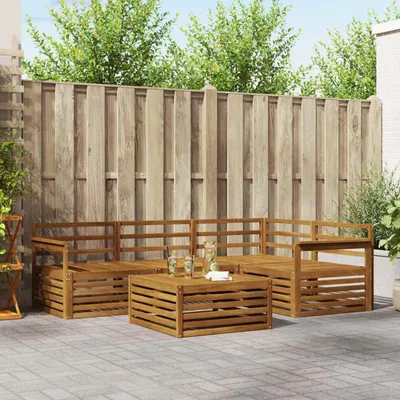 Produktbild von "Summerschlussverkauf"Outdoor-Sofagarnitur - CLORIS - Balkonmöbe/Sitzgruppe - 5 pcs - Moderne Design - Natur Massivholz Akazie - Gartensofas DEMöbel357789