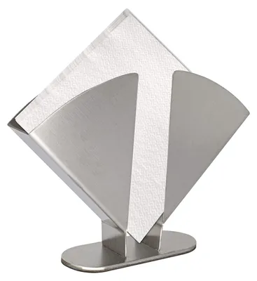 Serviettenhalter aus Edelstahl, dreieckig, rutschfest, 17x15x1,4 cm