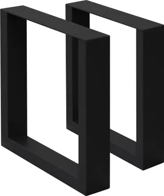 Produktbild von ECD Germany 2x Tischbeine / Bankkufen aus Vierkantprofilen, 40x43 cm, Schwarz, pulverbeschichtete Stahl, Industriedesign, Metall Tischgestell