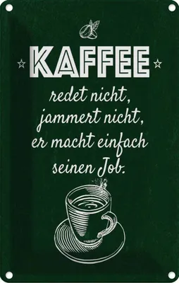 Produktbild von vianmo Blechschild 18x12 cm Kaffee jammert nicht macht Job Spruch Zitat