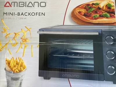 Produktbild von Ambiano Mini Backofen 1200 W Pizza Umluft Miniofen 15 L