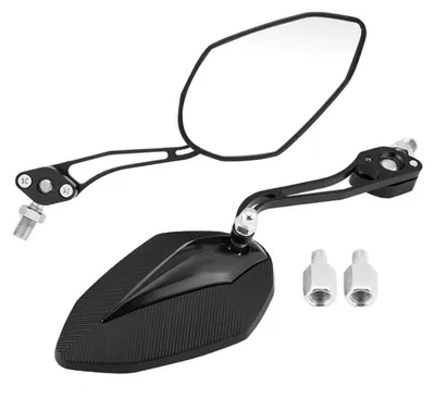 Obrázek produktu pro Zrcátka na motocykl, univerzální, pravá strana, sada 1 pár, průměr uchycení 8 mm, černá barva, vhodné pro skútry a motocykly