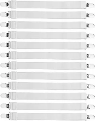 Produktbild von 12 Verstellbare Betttuchspanner Elastische Bettlakenspanner Spannbettlakenhalter