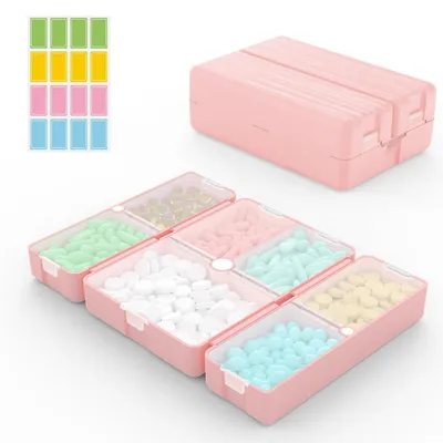 Immagine prodotto di Contenitore portatile per pillole, con 7 scomparti, magnetico, pieghevole, ideale per vitamine, farmaci e viaggi