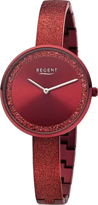 Imagen del producto de Reloj de mujer Regent, con correa de metal, esfera analógica, color rojo, modelo D2URBA688