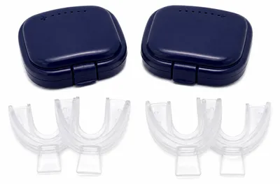 Productafbeelding van 4 thermoplastische bitjes voor tanden, 2 blauwe etuis van RESTEQ