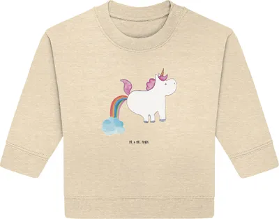 Produktbild von Mr. & Mrs. Panda Organic Baby Pullover Einhorn Pupsen 12. - 18. Monat - Natural Raw - Geschenk, Bullover, Glitzer, Unicorn, Regenbogen, Freundin, Spaß