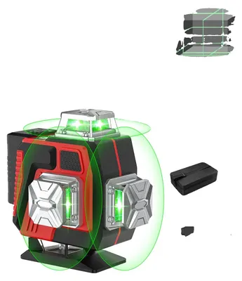 Imagen del producto de Nivel láser, cobertura de 360 grados, alta precisión, 16 líneas + trípode + funda para pantalla