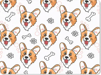 Produktbild von MuchoWow® Mauspad Mousepad Muster - Hund - Corgi - Jungen - Mädchen - Kinder - Kinder 23x19 cm - Mousepads - Maus Mat - Pad - Mausunterlage - Schreibtischunterlage - Mauspad
