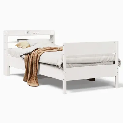 Produktbild von Massivholzbett ohne Matratze Weiß 90x190 cm Kiefernholz