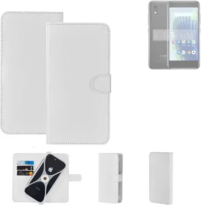 Produktbild von K-S-Trade Handy Hülle Schutz Hülle kompatibel mit Cubot J20 Cover Case Bookstyle Bumper weiß 1x
