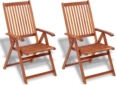 Obrázok produktu pre Skladacie záhradné stoličky 2 ks, akáciový masív, hnedé