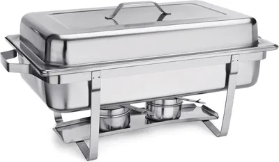 Produktbild von 2x Chafing Dish Edelstahl GN 1/1 inkl 2 Brennpastenbehältern