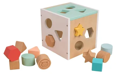 Image de Omgoods - Cube de tri en bois, jouet Montessori pour enfants de 12 mois et plus