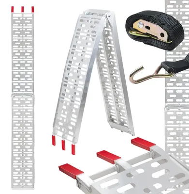Produktbild von TRUTZHOLM 1x Auffahrrampe klappbar 228 cm Traglast 340 kg Alu grau gelocht Rampen Motorradrampe
