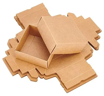 Produktbild von Geschenkboxen Set - 20 quadratische Kraftpapierboxen mit Deckel - 8.6x8.6x3.6 cm