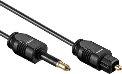 Produktbild von Anschlusskabel Toslink Stecker an 3,5mm Mini Stecker, Ø 2,2mm, schwarz, 1m, Good Connections®