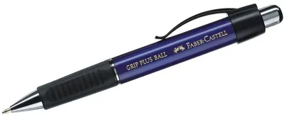 Produktbild von Faber-Castell Kugelschreiber GRIP PLUS, Schaft metallic blau/schwarz, Kunststoff, Mine 0,4 mm, blau