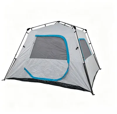 Produktbild von KOMFOTTEU Pop Up Zelt für 6 Personen, Automatik Wurfzelt mit 5 Fenstern & Reißverschlusstür, Campingzelt mit Regendach, wasserfestes Familienzelt mit Tragetasche, 316 x 280 x 185 cm