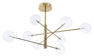 Produktbild von Equinoxe Zeitgenössische Aufhängung Metall Messing 8 Lichter 2W 3000K Warmes Licht