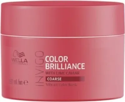 Zdjęcie produktu dla Wella Professionals INVIGO Brilliance Mask Coarse, 150 ml, Kobiety, Kolorowe włosy, Ochrona koloru, Ochrona, Wzmacniający, Leczenie, Słoiczek, 1 szt.