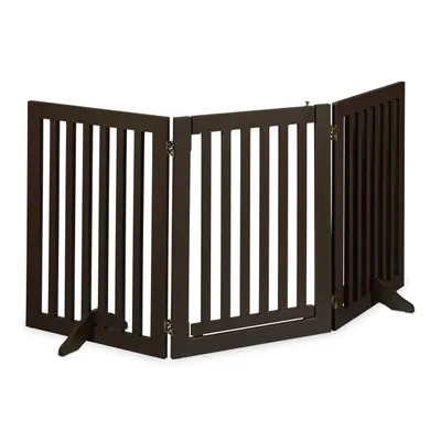 Zdjęcie produktu dla Ogrodzenie Relaxdays, wys. x szer.: 70 x 154 cm, składane, z drzwiami i nóżkami, wolnostojące ogrodzenie ochronne dla psów, bramka, brązowe