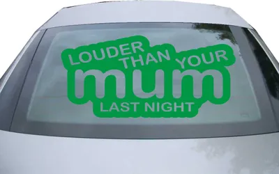 Produktbild von Indigos UG - Aufkleber Heckscheibe & Motorklappe DE7119 - grün - 600x284 mm - Louder than your Mom - Auto Scheiben Fenster Heckklappe Tuning Racing JDM - Die cut