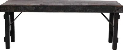 Immagine prodotto di Panchina pieghevole in legno nero riciclato - aspetto vissuto