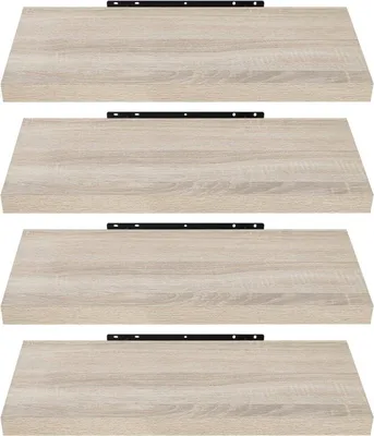 Produktbild von EUGAD 4er Set Wandregal Hängeregal Holz Board, Sonoma Eiche, 40x23x3,8 cm