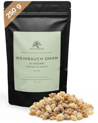 Produktbild von Incensera Weihrauch zum Räuchern, 250 gr aus dem Oman, Räucherharz, naturreines Räucherwerk, Incense Weirauch Harz räuchern, Kirchenweihrauch
