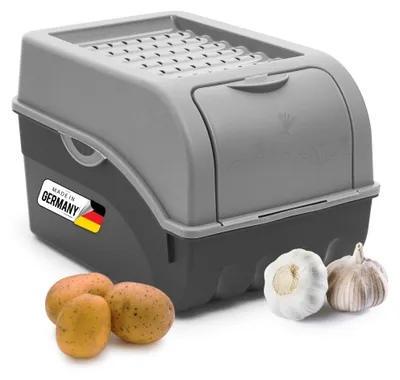 Produktbild von Novaliv Gemüseboxen Kartoffelboxen Vorratsbehälter 3,5l bis 9l (Grau, 1x 5l)