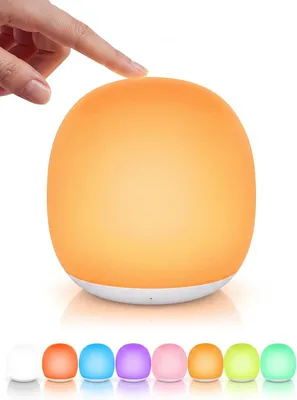 Obrázok produktu pre LED – Nočná lampička pre deti – Nočná lampička pre bábätká s dotykovým ovládaním – Nabíjateľná – Magnetická nočná lampička – Stmívateľná – S RGB podsvietením