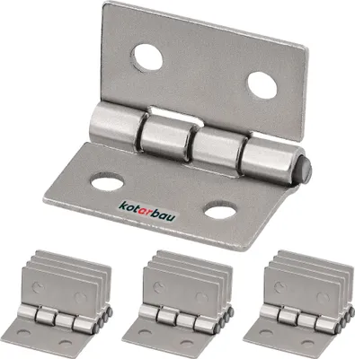 Obrázok produktu pre KOTARBAU® Sada 12 nábytkových závesov 20 mm nábytkové závesy skrine niklové valcované závesy klavírne závesy konektor debny závesy skrinky na náradie